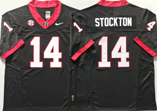 Men's Georgia Bulldogs #14 Gunner Stockton Black 2024 F.U.S.E. Stitched Jersey