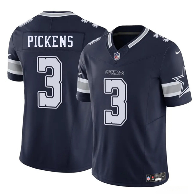 Men's Dallas Cowboys #3 George Pickens Navy 2025 F.U.S.E Vapor Untouchable Limited Stitched Football Jersey