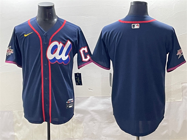 Men's American League Cleveland Guardians Blank Navy 2025 All-Star Edition Limited Stitched Baseball Jersey