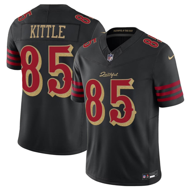 Men's San Francisco 49ers #85 George Kittle Black 2025 F.U.S.E. “Rivalries” Vapor Limited Stitched Football Jersey