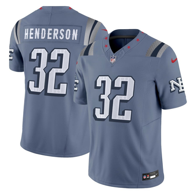 Men's New England Patriots #32 TreVeyon Henderson 2025 F.U.S.E. “Rivalries” Vapor Limited Stitched Football Jersey