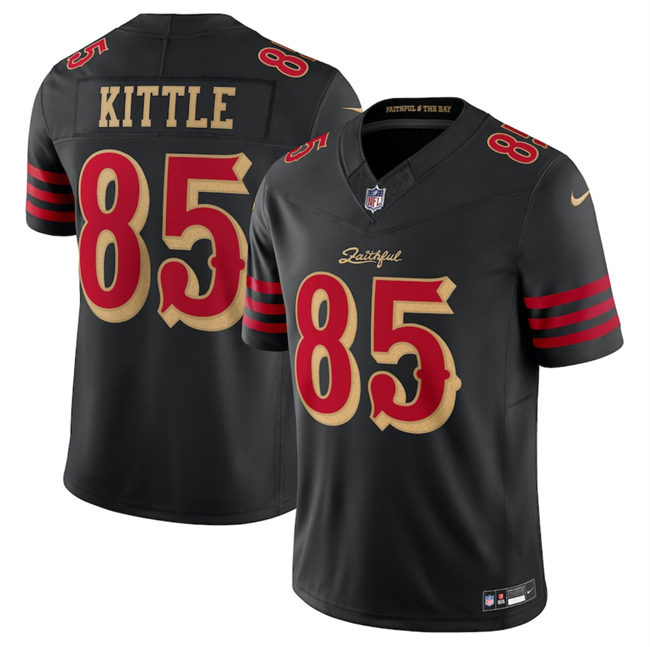 Women's San Francisco 49ers #85 George Kittle Black 2025 F.U.S.E. “Rivalries” Vapor Limited Stitched Football Jersey(Run Small)