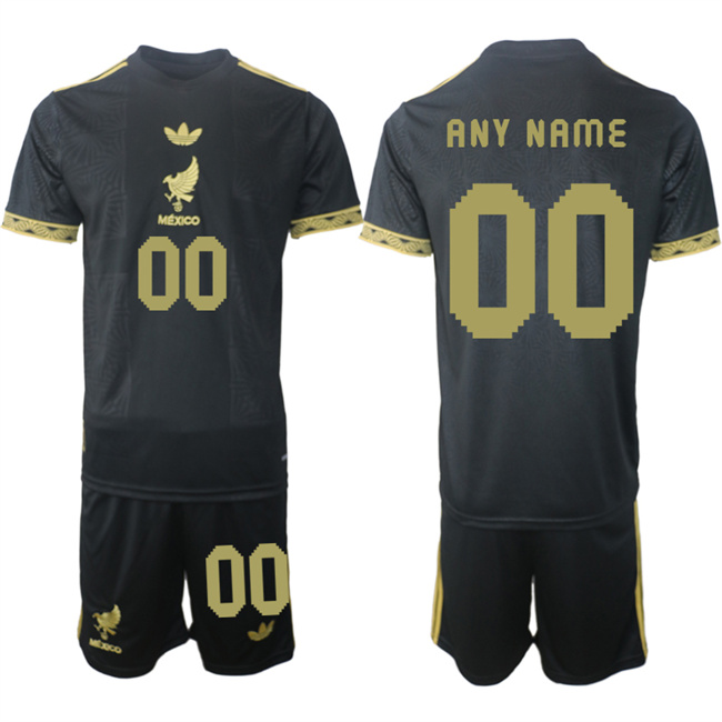 Men's Mexico Custom Black Gold 2026 Soccer Jersey Suit