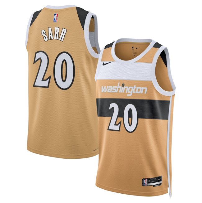 Men's Washington Wizards #20 Alex Sarr Gold 2026 City Edition Stitched Basketball Jersey