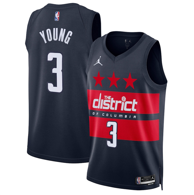 Men's Washington Wizards #33 Kyle Kuzma Navy 2025 Statement Edition Stitched Basketball Jersey