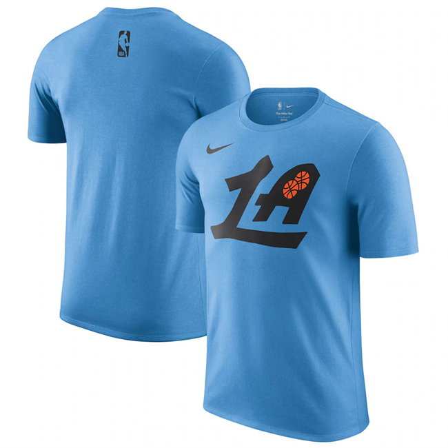 Men's Los Angeles Clippers Blue 2025 City Edition Essential Logo T-Shirt