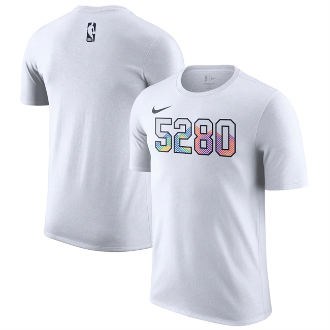 Men's Denver Nuggets White 2025 City Edition Essential Logo T-Shirt