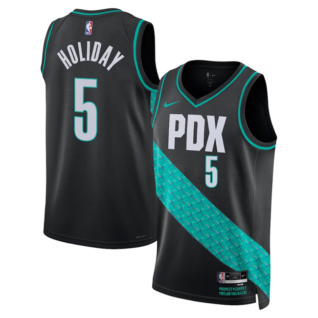 Men's Portland Trail Blazers #5 Jrue Holiday Black 2026 City Edition Edition Stitched Basketball Jersey