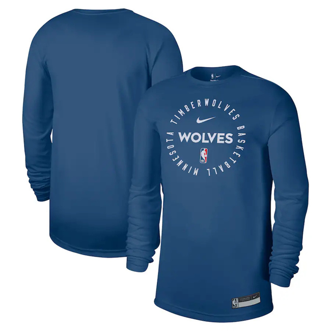Men's Minnesota Timberwolves Blue 2025 Legend On-Court Practice Long Sleeve T-Shirt