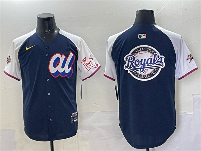 Men's American League Kansas City Royals Team Big Logo Navy Alternate 2025 All-Star Edition Limited Stitched Baseball Jersey