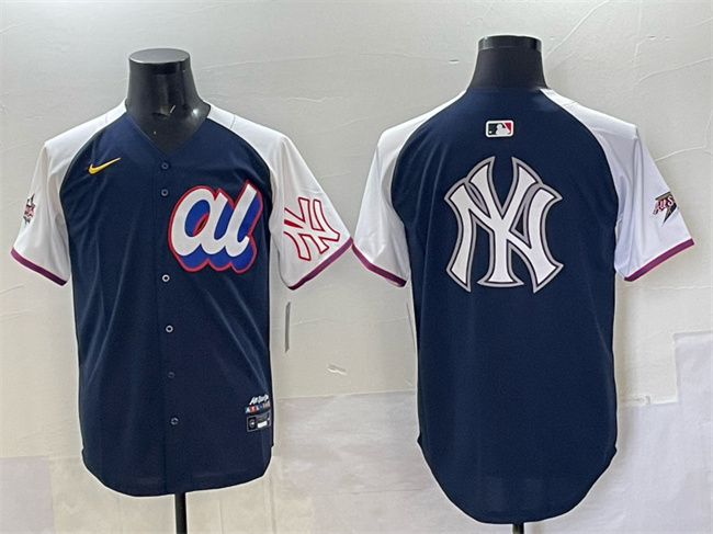 Men's American League New York Yankees Team Big Logo Navy Alternate 2025 All-Star Edition Limited Stitched Baseball Jersey