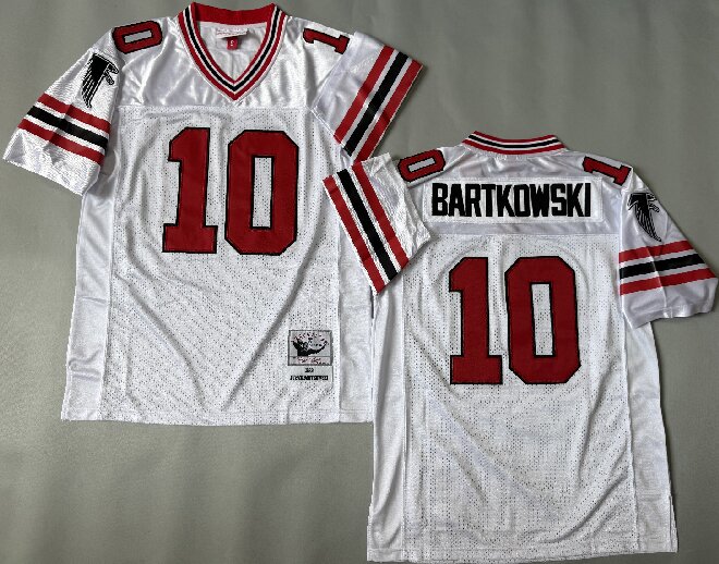 Men's Atlanta Falcons Retired Player #10 Steve Bartkowski Mitchell&Ness White Limited Throwback Football Jersey
