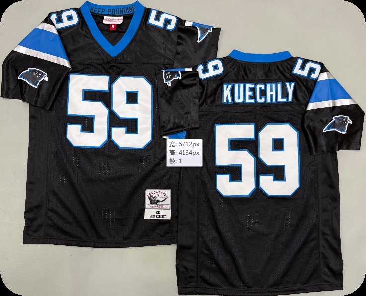 Men's Carolina Panthers #59 Luke Kuechly 2013 Black Throwback Jersey
