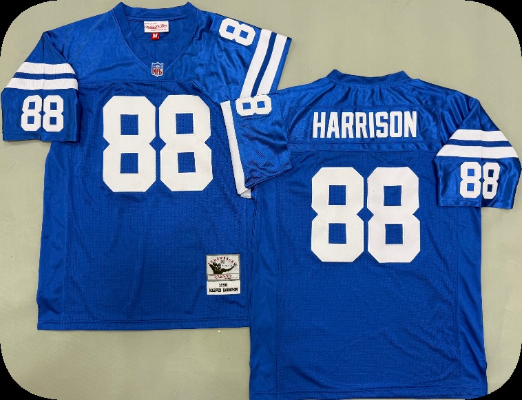Men's Indianapolis Colts #88 Marvin Harrison 1996 Mitchell & Ness Royal Legacy Throwback Jersey