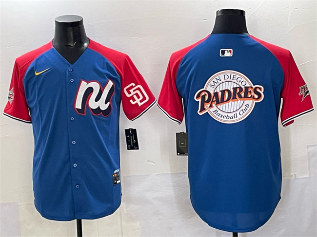 Men's National League San Diego Padres Team Big Logo Blue Red Alternate 2025 All-Star Edition Limited Stitched Baseball Jersey