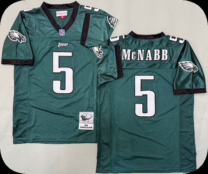 Men's Philadelphia Eagles #5 Donovan McNabb Green Throwback Football Stitched Jersey