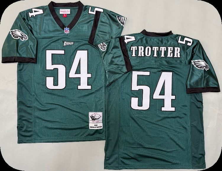 Men's Philadelphia Eagles #54 Jeremiah Trotter Green Throwback Football Stitched Jersey