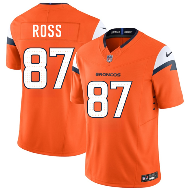 Men's Denver Broncos #87 Cam Ross Orange 2026 Draft F.U.S.E. Vapor Limited Stitched Football Jersey