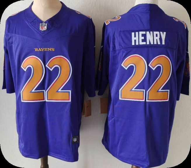 Men's Baltimore Ravens #22 Derrick Henry Purple 2026 F.U.S.E. Alternate Vapor Limited Football Stitched Jersey
