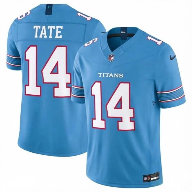 Men's Tennessee Titans #14 Carnell Tate Light Blue 2026 F.U.S.E. Vapor Limited Stitched Football Jersey