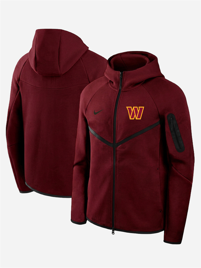 Men's Washington Commanders Red Tech Fleece Full-Zip Windrunner Hoodie