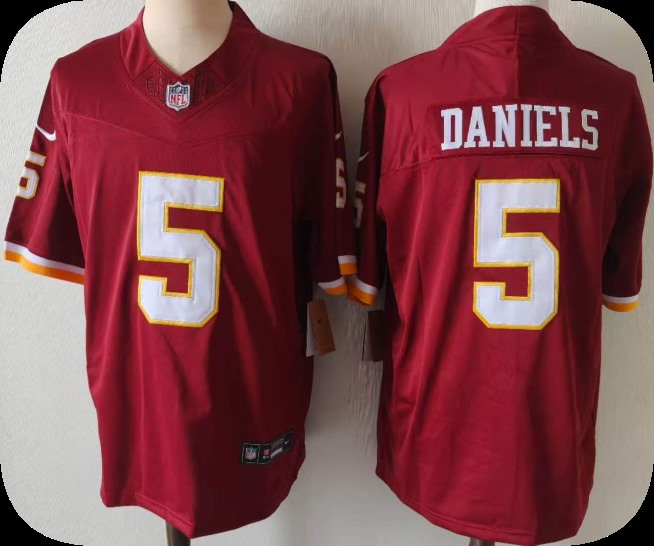 Men's Washington Commanders #5 Jayden Daniels Burgundy 2026 Vapor Limited Stitched Football Jersey