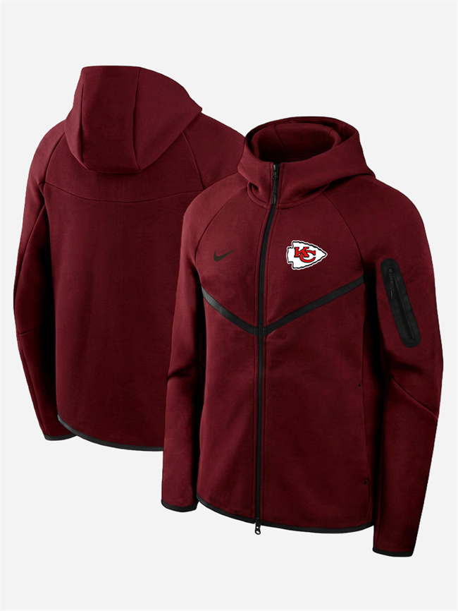 Men's Kansas City Chiefs Red Tech Fleece Full-Zip Windrunner Hoodie