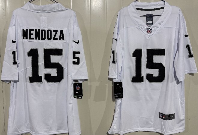Men's Las Vegas Raiders #15 Fernando Mendoza White 2026 Draft  Vapor Untouchable Limited Stitched Football Jersey