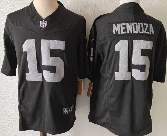 Men's Las Vegas Raiders #15 Fernando Mendoza Black 2026 Draft F.U.S.E. Vapor Untouchable Limited Stitched Football Jersey