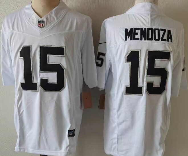 Men's Las Vegas Raiders #15 Fernando Mendoza White 2026 Draft F.U.S.E. Vapor Untouchable Limited Stitched Football Jersey (2)