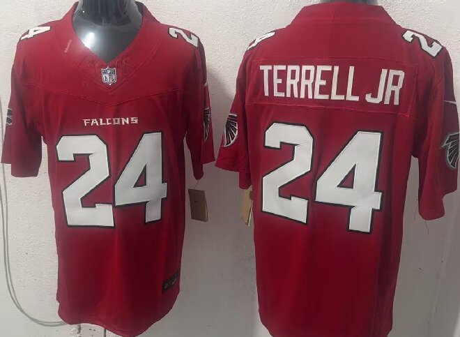 Men's Atlanta Falcons #24 A.J. Terrell JR  Red 2026 New F.U.S.E. Vapor Untouchable Limited Stitched Football Jersey