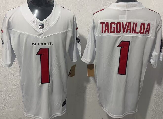 Men's Atlanta Falcons #1 Tua Tagovailoa White 2026 New F.U.S.E. Vapor Untouchable Limited Stitched Football Jersey