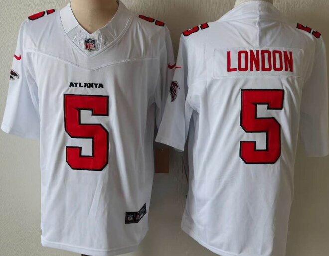 Men's Atlanta Falcons #5 Drake London White 2026 New F.U.S.E. Vapor Untouchable Limited Stitched Football Jersey
