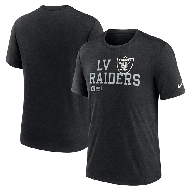 Men's Las Vegas Raiders Black Overlap Lockup Tri-Blend T-Shirt