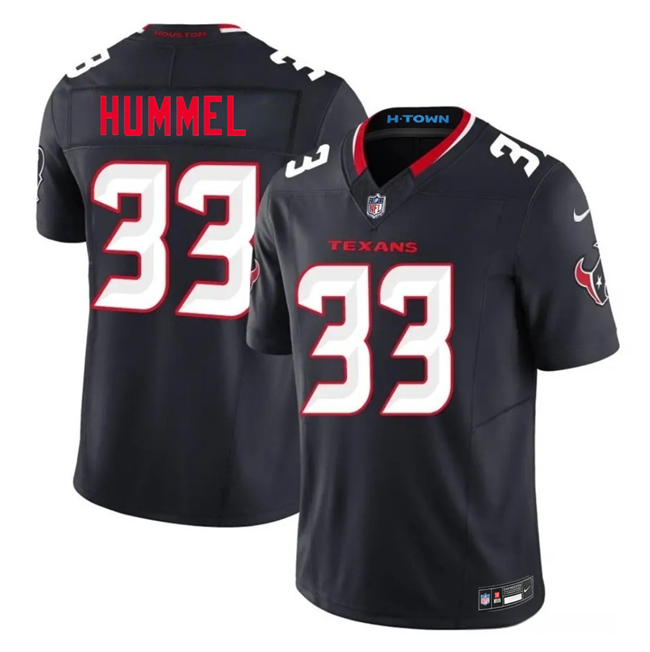 Men's Houston Texans #33 Jake Hummel Navy 2nd Alternate 2026 F.U.S.E. Vapor Limited Stitched Football Jersey