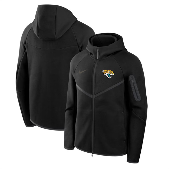 Men's Jacksonville Jaguars Black Tech Fleece Full-Zip Windrunner Hoodie