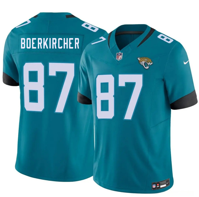 Men's Jacksonville Jaguars #87 Nate Boerkircher Teal 2026 Draft F.U.S.E. Vapor Untouchable Limited Stitched Jersey