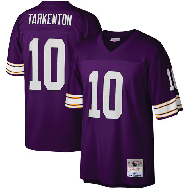 Men's Minnesota Vikings #10 Fran Tarkenton Purple Stitched Football Jersey
