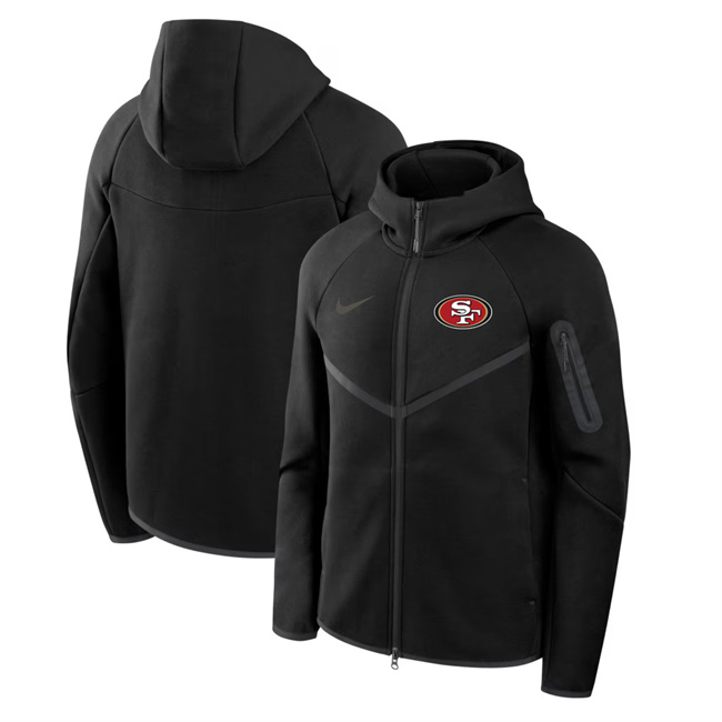 Men's San Francisco 49ers Black Tech Fleece Full-Zip Windrunner Hoodie