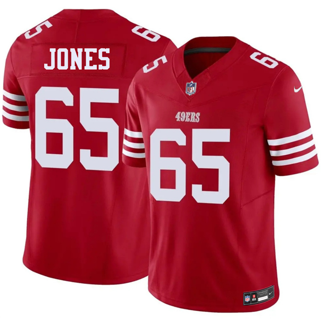 Men's San Francisco 49ers #65 Robert Jones Red 2026 F.U.S.E. Vapor Untouchable Limited Stitched Football Jersey