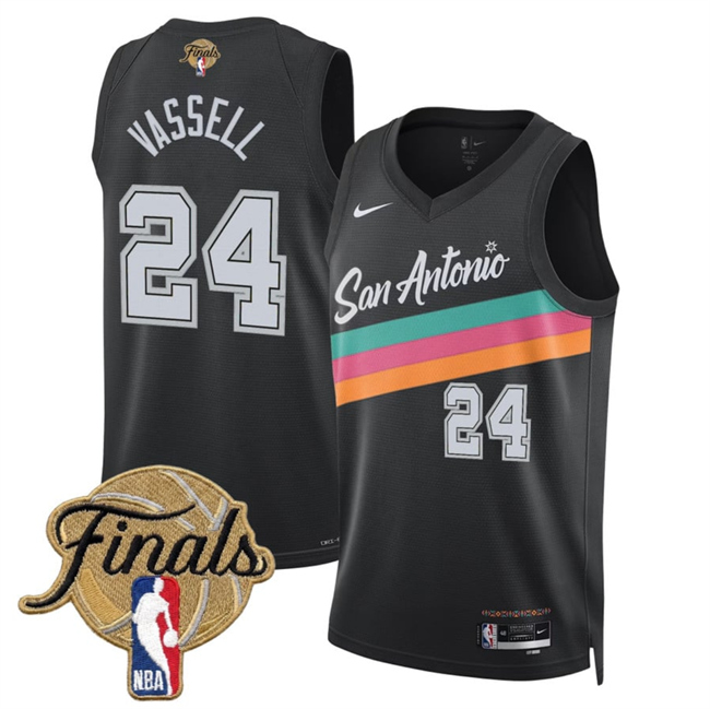 Men's San Antonio Spurs #24 Devin Vassell Black 2026 Finals Patch City Edition Stitched Basketball Jersey