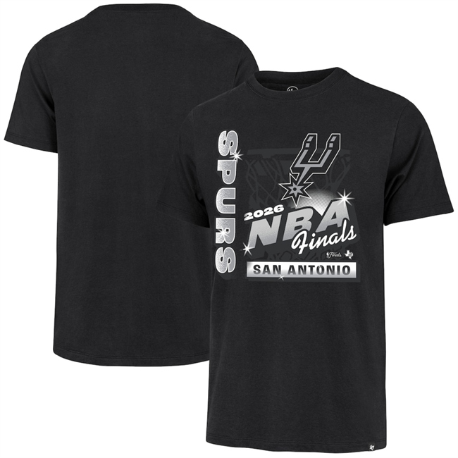 Men's San Antonio Spurs Black 2026 Finals ID Franklin T-Shirt