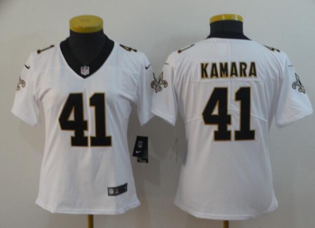 Nike Saints 41 Alvin Kamara White Women Vapor Untouchable Limited Jersey